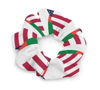 U.S. And Madagascar Flag Colorful Scrunchies for Women Soft Cute Elastic Hair Bands Ponytail Holders