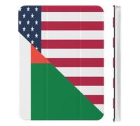 U.S. And Madagascar Flag Cute Tablet Case with Pencil Holder Lightweight Hard Protective Cover Compatible with iPad Mini 4/5/6