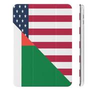 U.S. And Madagascar Flag Cute Tablet Case with Pencil Holder Lightweight Hard Protective Cover Compatible with iPad Mini 4/5/6