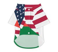 U.S. And Madagascar Flag Funny Pet T-Shirt Soft Short Sleeve Button Down Dog Clothes for Cat Puppy