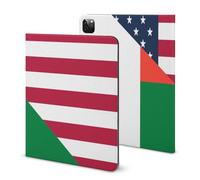 U.S. And Madagascar Flag Funny Tablet Case with Pen Slot Lightweight Hard Protective Cover Compatible with iPad 2020/Pro 2020/Pro 2021/Air4/Air5