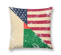 U.S. And Madagascar Vintage Flag Plush Pillow Covers Soft Cozy Throw Couch Pillows Case Home Decor for Bed Living Room