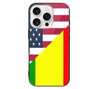 U.S. And Mali Flag Printed Phone Case Cute Slim Glass Cellphone Protective Cover Unisex Compatible with iPhone 16/16 Plus/16 Pro/16 Pro Max/16 E
