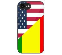U.S. And Mali Flag Printed Phone Case Cute Slim Glass Cellphone Protective Cover Unisex Compatible with iPhone 16/16 Plus/16 Pro/16 Pro Max/16 E