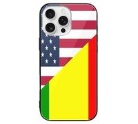U.S. And Mali Flag Printed Phone Case Cute Slim Glass Cellphone Protective Cover Unisex Compatible with iPhone 16/16 Plus/16 Pro/16 Pro Max/16 E