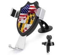 U.S. And Maryland State Flag Trendy Car Cradles for Smartphone Car Phone Holder Automatic Clamp from 4.0 to 6.0 Inches