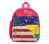 U.S. And Mauritius Vintage Flag Small Travel Backpack for Laptop Casual Daypack Lightweight Bag for Camping Work