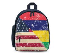 U.S. And Mauritius Vintage Flag Small Travel Backpack for Laptop Casual Daypack Lightweight Bag for Camping Work