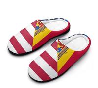 U.S And Moldova Flag Women's Slippers Cotton Warm House Shoes with Rubber Anti-Slip Sole Slip On for Home Outdoor 9-10（40-41）