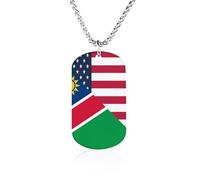 U.S. And Namibia Flag Novelty Pendants Necklaces Custom Titanium Steel Memorial Necklace Jewelry Gift