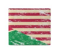 U.S. and Namibia Vintage Flag Leather Bifold Wallet for Men Slim Card Cases with 2 Slots Minimalist Coin Purs
