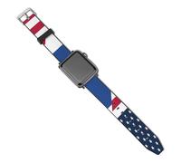 U.S. And Netherlands Flag Watch Band Compatible with IWatch Bands Elastic Replacement Wristband