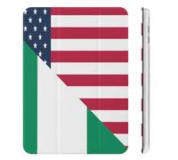 U.S. And Nigeria Flag Tri-fold Tablet Case Compatible with IPAD Mini4/5/6 Soft Protective with Pen Slot