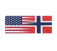 U.S. and Norwegian Flag Mouse Pads Protector Desk Pad with Anti-Slip Rubber Base for Home and Office E-Sports Room
