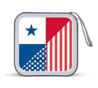 U.S. And Panama Flag Portable CD Case Storage Bag 40 Capacity CD Holder Wallet Plastic DVD Collection Bags