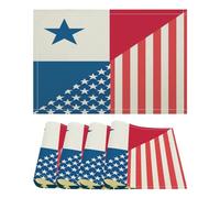 U.S. And Panama Flag Printed Cotton And Linen Placemats Set Washable Dining Table Mats Cloth Indoor Outdoor