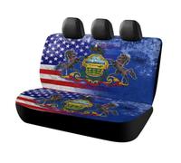 U.S. And Pennsylvania State Flag Car Bench Seat Cover Universal Back Protector
