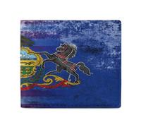 U.S. and Pennsylvania State Flag Leather Bifold Wallet for Men Slim Card Cases with 2 Slots Minimalist Coin Purs