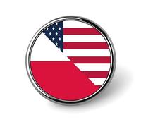 U.S. And Poland Flag Round Brooches Colorful Fashion Button Pins Badge for Backpacks Shirts Scarf