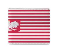 U.S. and Polish Flag Leather Bifold Wallet for Men Slim Card Cases with 2 Slots Minimalist Coin Purs