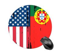 U.S. And Portugal Flag Funny Mouse Pad 8" Stylish Non-Slip Mousepad Mats