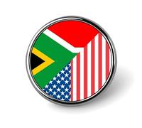 U.S. And South Africa Flag Round Badge Pin Memorial Jewelry Gifts Metal Brooch Button for Clothing Accessory