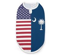 U.S. And South Carolina State Flag Fashion Dog Shirts Printing Pet Clothes Sleeveless Pets Vest for Dogs Puppy Cats S