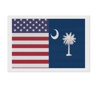 U.S. and South Carolina State Flag Square Diamond Art Kits for Adults 5D DIY Full Drill Painting Gems Wall Arts and Crafts 8"x12"