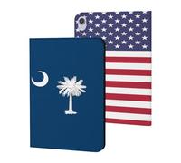 U.S. And South Carolina State Flag Stylish Tablet Case Leather Protective Cover Compatible with IPad/ipad Mini6 (8.3in)