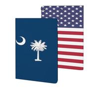 U.S. And South Carolina State Flag Stylish Tablet Case Leather Protective Cover Compatible with IPad/ipad 2019/2020/2021(10.2in)