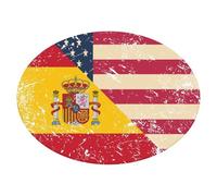 U.S. And Spain Vintage Flag Oval Tablecloth Elastic Dust-Proof Waterproof Table Cover For Kitchen Dining Tabletop Decoration