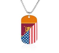 U.S. And Sri Lanka Flag Trendy Photo Necklace Unisex Memorial Necklaces Personalized Picture Pendant Chains