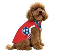 U.S And Tennessee State Flag Pet Vest for Small Ice Silk Tank Top Dog