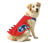 U.S And Tennessee State Flag Ruffle Pet Dress for Large Dog 3XL