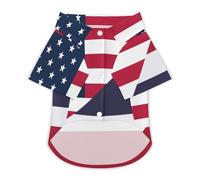U.S. And Thailand Flag Funny Pet T-Shirt Soft Short Sleeve Button Down Dog Clothes for Cat Puppy