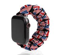 U.S. And UK Flag Heart Funny Stretch Bands Compatible with IWatch Replacement Smart Watch Strap