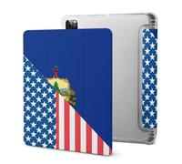 U.S. And Vermont State Flag Tri-fold Tablet Case Compatible with IPAD Pro 2020 （11in）/2020 （10.2in）/2020 AIR 4 （10.9in）/Pro 2021 （11in） Soft Protective with Pen Slot