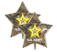 U.S. Army Large Star Balloons - 2 Star Mylar Balloons for US Army Party Decorations - 24 in. wide - Officially Licensed with the United States Army Logo and Camo Pattern - by Havercamp
