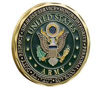 U.S. Army Soldier Military Challenge Coin Gold Plated Home Room Office Decoration Collector's Set Circular Case Included 0.28mm, Gold