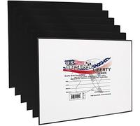 U.S. Art Supply 11 X 14 Inch Black Art Canvas Board Panels 6 Pack - 8 Ounce Heavyweight Cotton Acid Free Canvases for Painting Acrylics and Watercolor (1 Case of 6 Single Canvas Painting Panels)