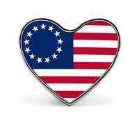 U.S. Betsy Ross Flag Heart Lapel Pins Button Brooch Pin Badge Clothes Accessories for Men Women