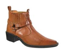 U.S Brass Mens Tan Ankle Harness Cowboy Boots UK 9
