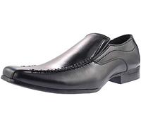 U.S.Brass RAVEN Sqaure Toe Twin Gusset Shoes - Black PU, Mens UK 10 / EU 44