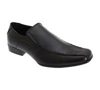 U.S.Brass RAVEN Sqaure Toe Twin Gusset Shoes - Black PU, Mens UK 8 / EU 42