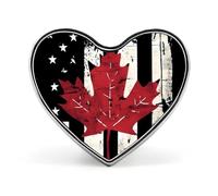 U.S. Canada Flag Custom Brooch Pin Heart Lapel Pins Tie Suit Dress Accessories for Men Women Wedding Birthday