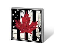 U.S. Canada Flag Custom Lapel Pins Square Brooch Tie Suit Dress Accessories for Men Women Wedding Birthday