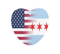 U.S. Chicago City Flag Car Aromatherapy Tablets Air Freshener Hanging Scented Cards for Rooms Bathrooms Wardrobe Love form