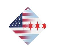 U.S. Chicago City Flag Car Aromatherapy Tablets Air Freshener Hanging Scented Cards for Rooms Bathrooms Wardrobe Rhombus