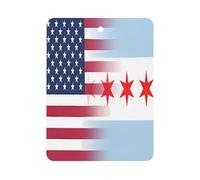 U.S. Chicago City Flag Car Aromatherapy Tablets Air Freshener Hanging Scented Cards for Rooms Bathrooms Wardrobe Square