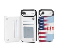 U.S. Chicago City Flag Phone Case Compatible with iPhone 17/17 Air/17 Pro/17 Pro Max Flip Protective Cover with Card Holder